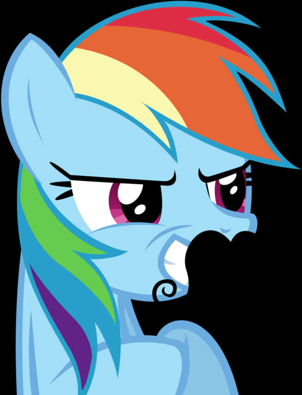 Rainbow Dash With Mustache Illustration