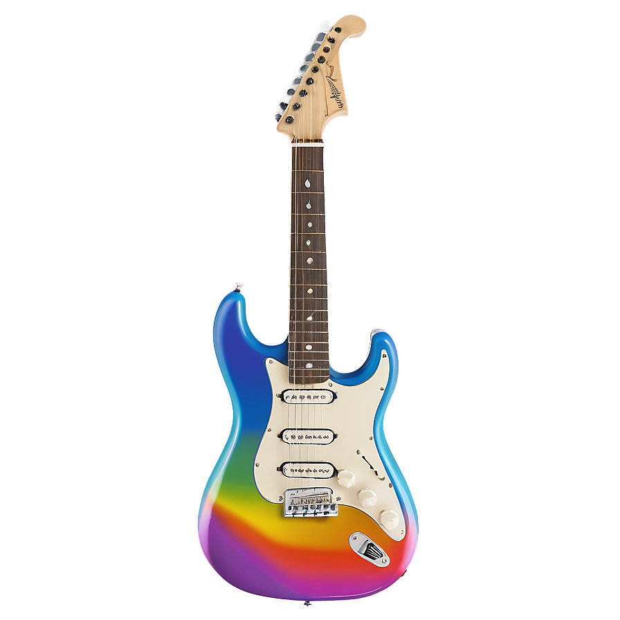 Rainbow Electric Guitar Png 05252024