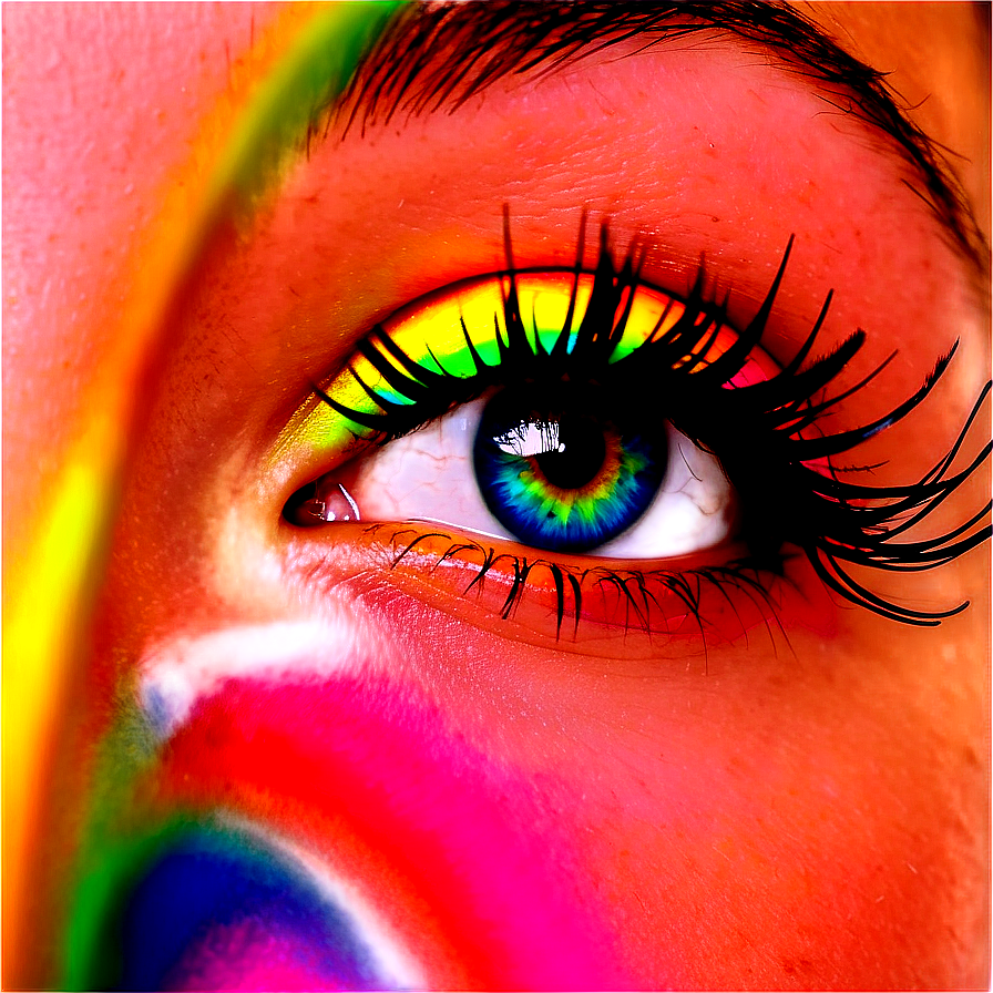 Rainbow Fake Eyelashes Png Fem1