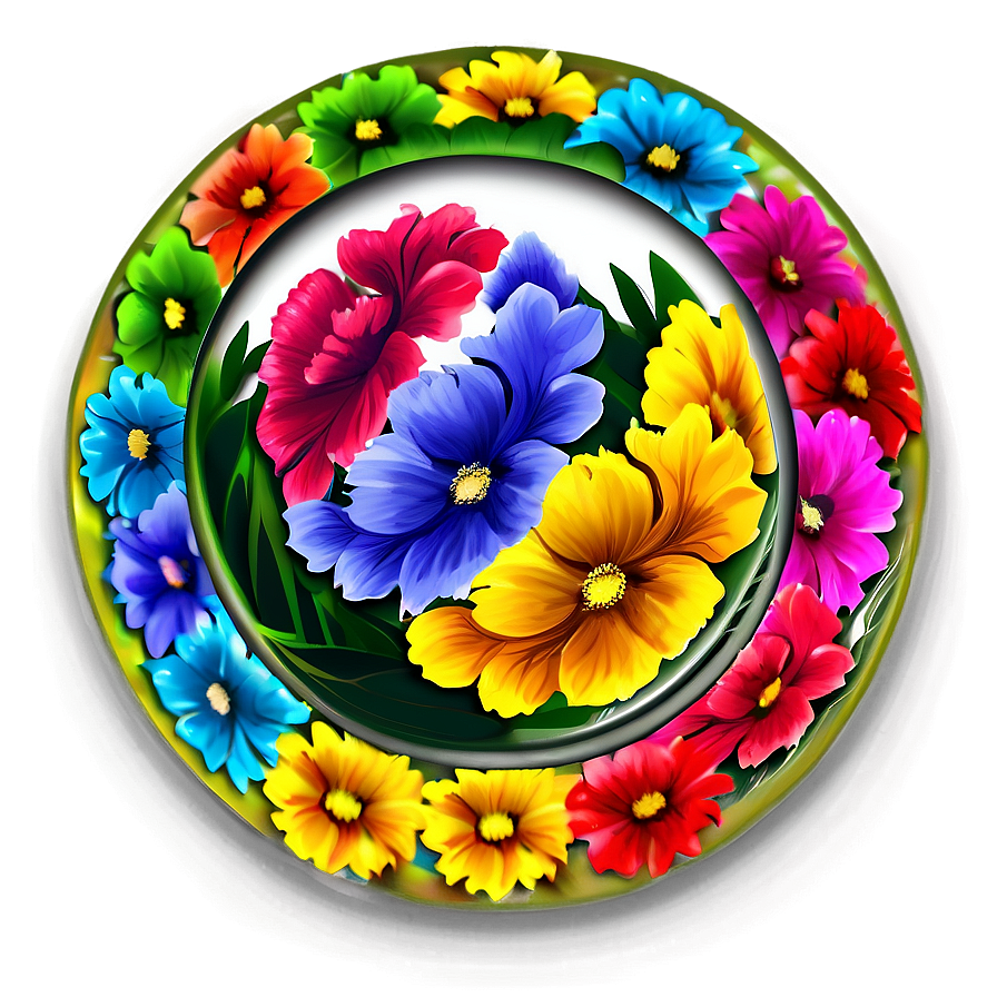 Rainbow Flower Circle Png Ccc