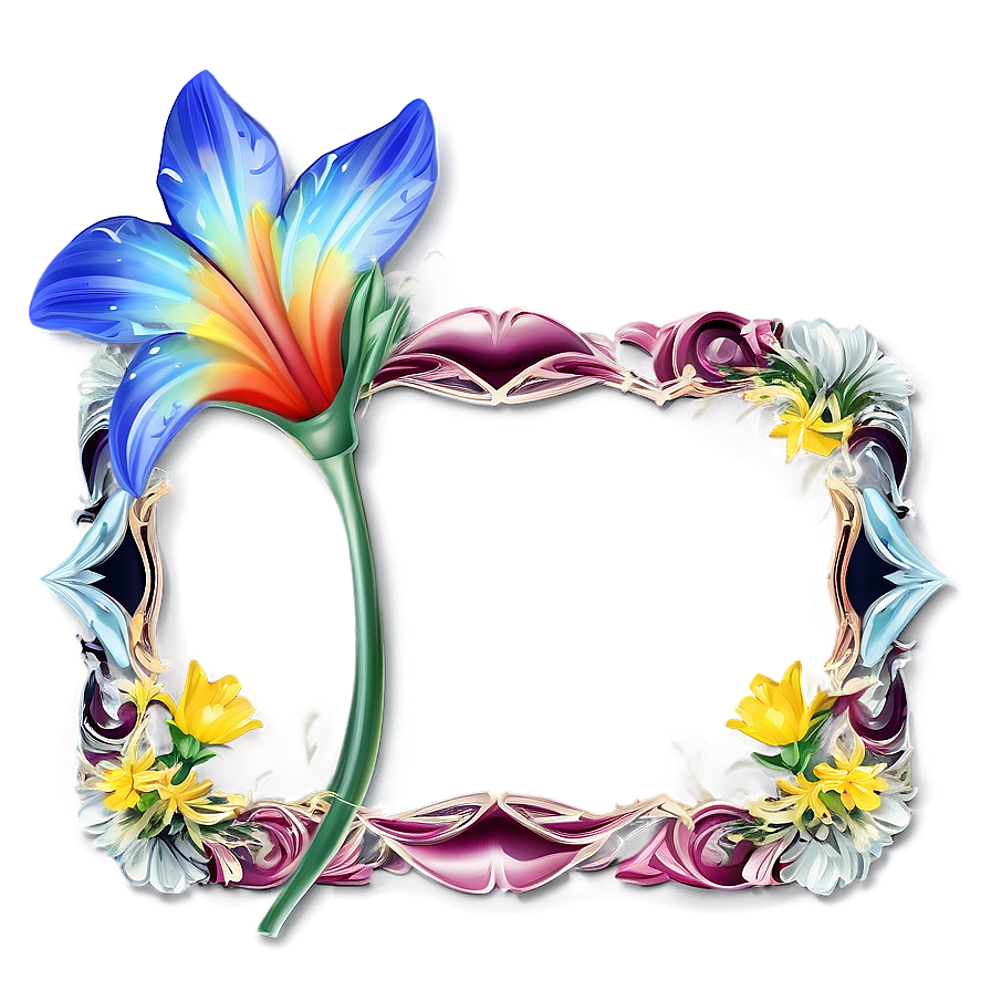 Rainbow Flower Frame Png Voj