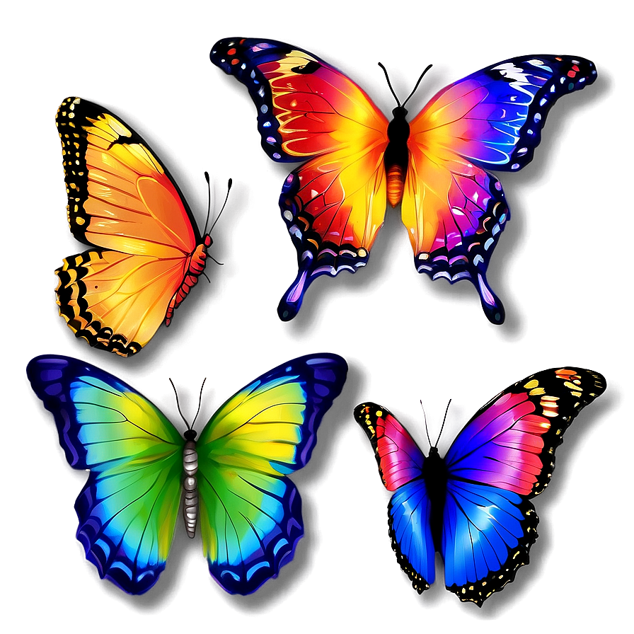 Rainbow Glow Butterfly Png Teo