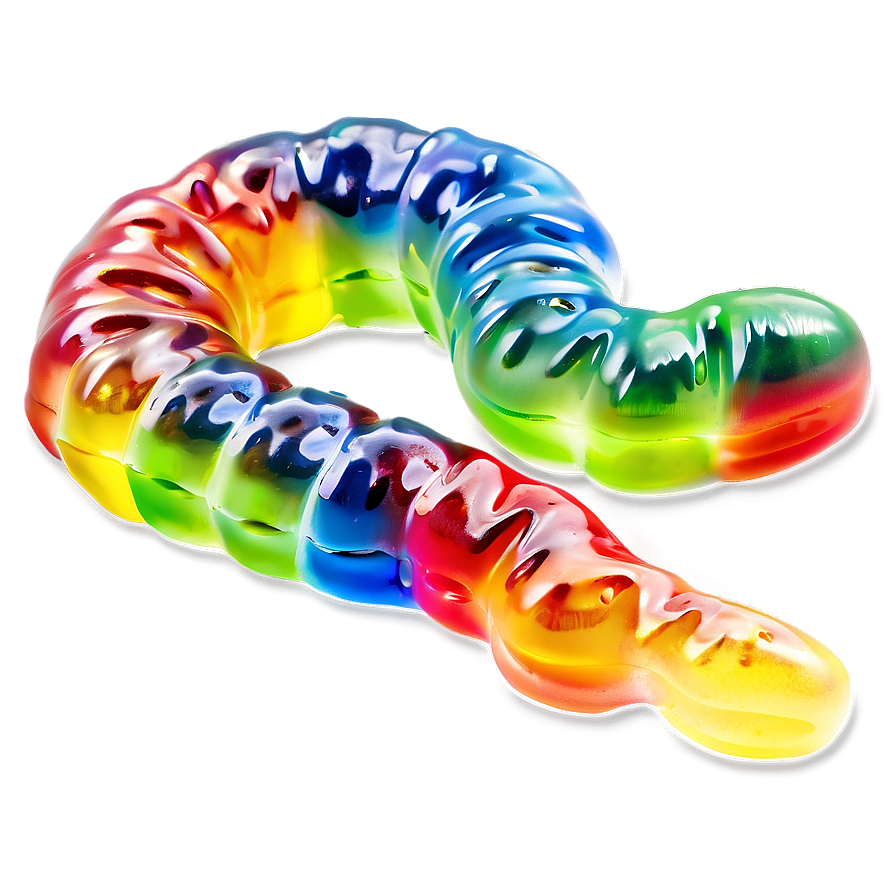 Rainbow Gummy Worm Delight Png Duo