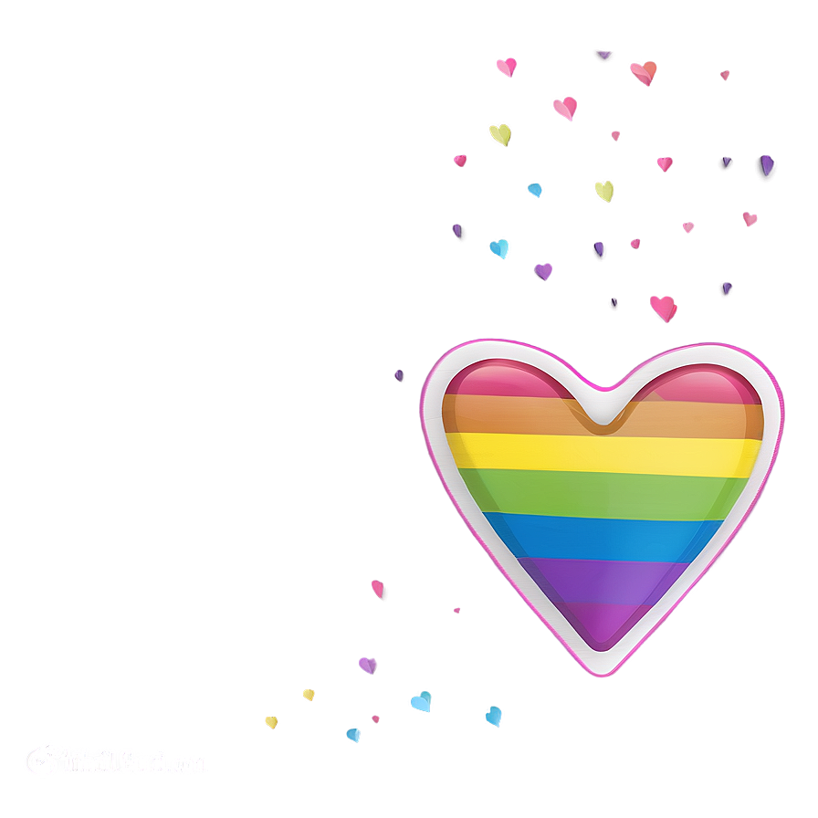 Rainbow Heart Button Png Xpt74