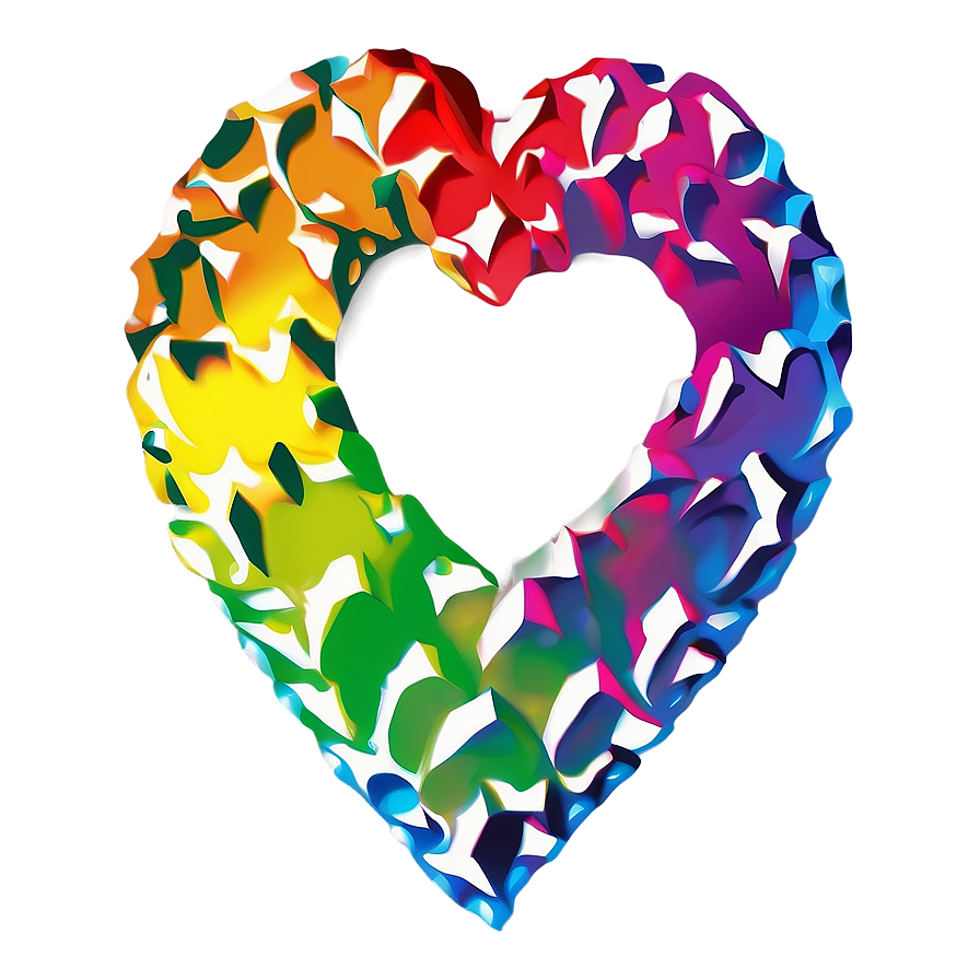 Rainbow Heart Drawing Png Dds