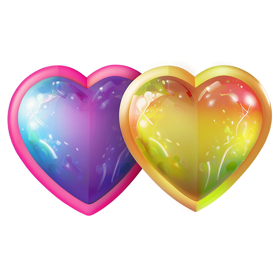 Rainbow Heart Emoji Transparent Clipart pkr13 PNG with transparent background
