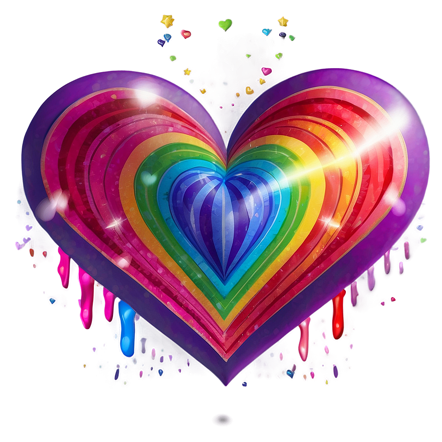 Rainbow Heart Illustration Png Uyu