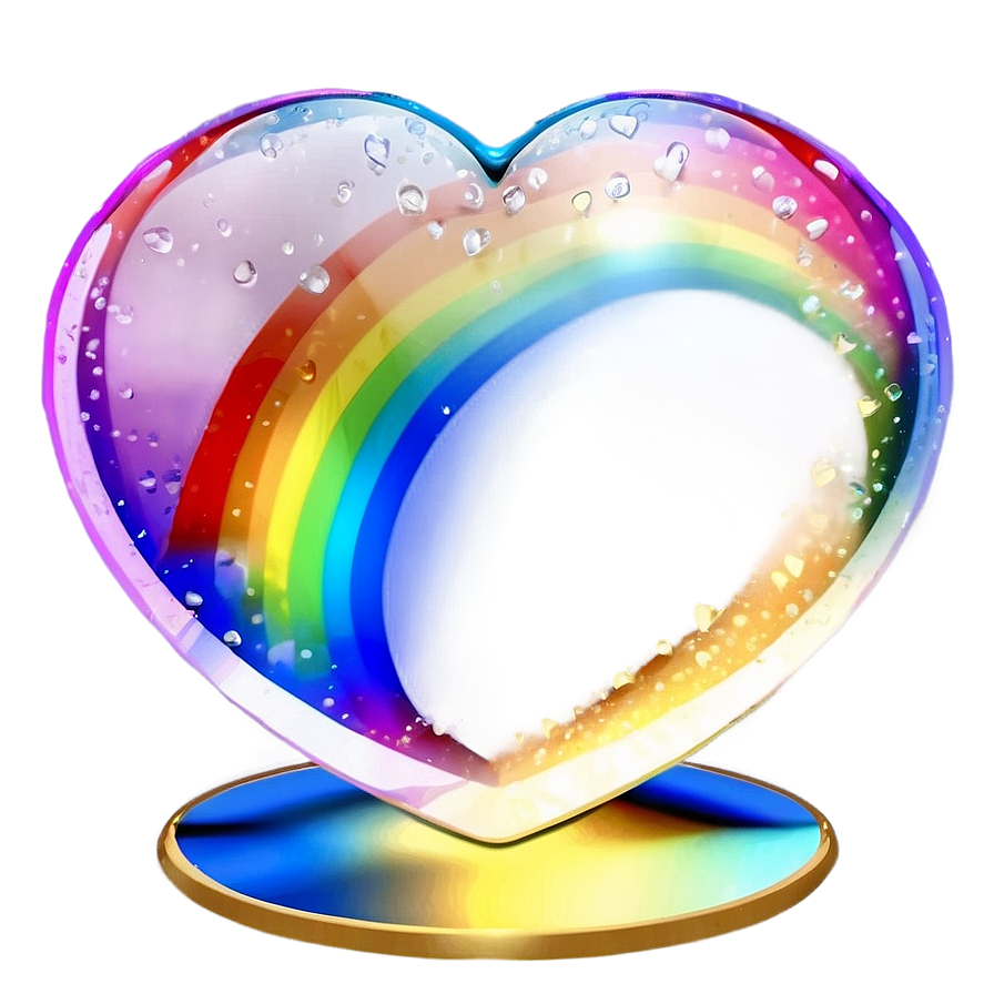 Rainbow Heart In Glass Png 87