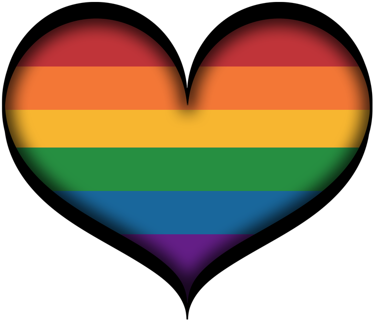 Large Gay Pride Heart In Lgbt Rainbow Colors With Black - Pride Lgbt Rainbow Colors, HD Png Download PNG with transparent background