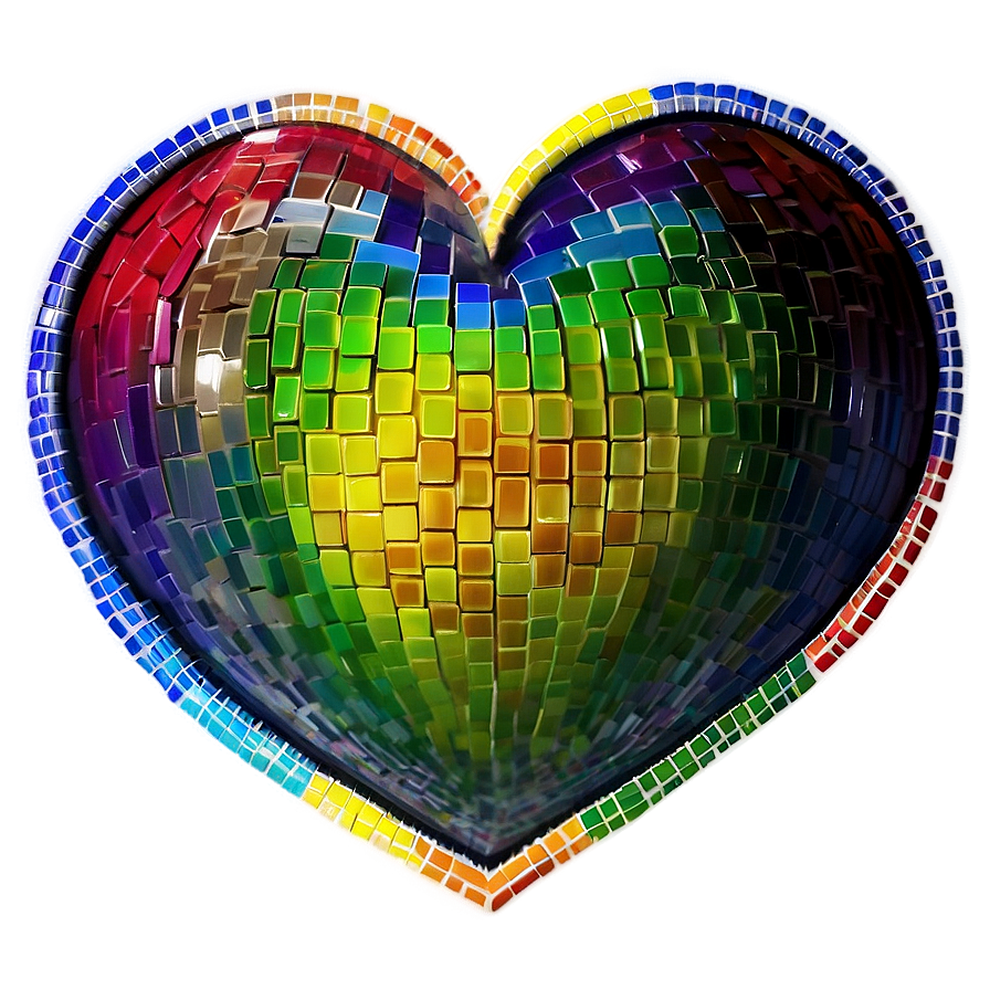 Rainbow Heart Mosaic Png 06252024