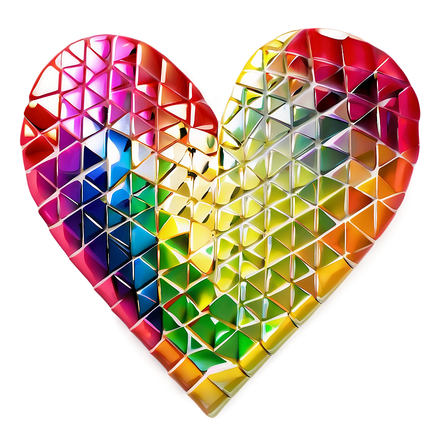 Rainbow Heart Mosaic Png Pqu33