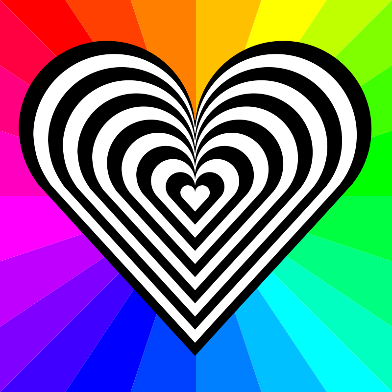 Rainbow Heart Optical Illusion