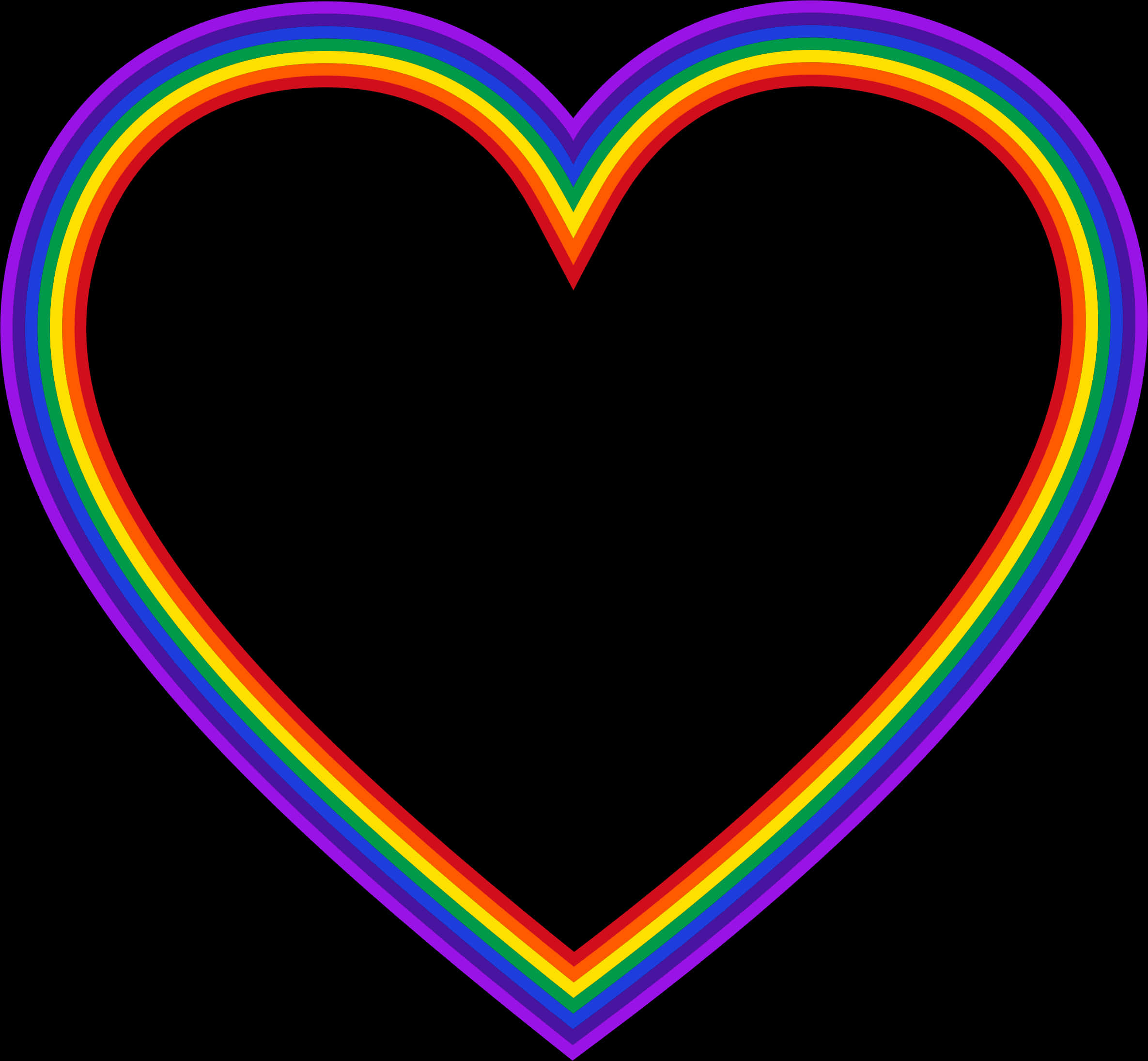 Rainbow Heart Outline Graphic