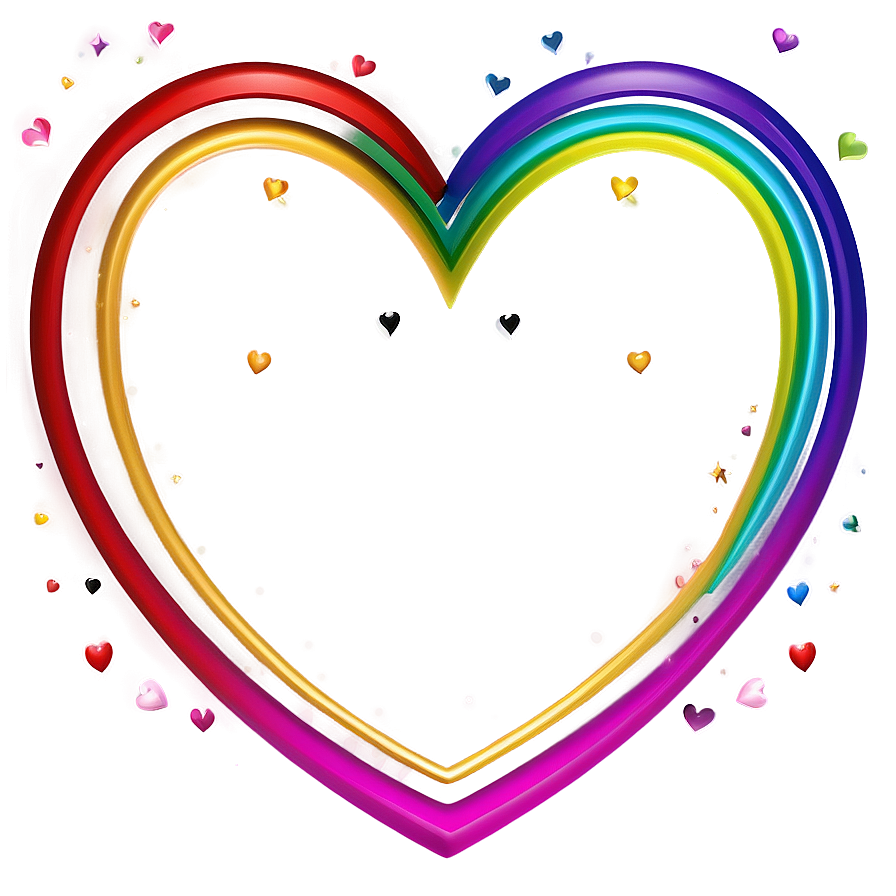 Rainbow Heart Outline PNG 55 PNG with transparent background