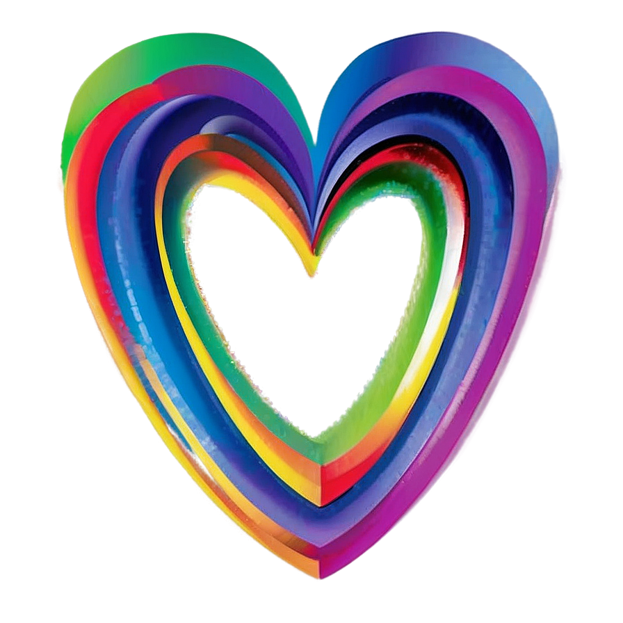 Rainbow Heart Pattern PNG 06252024 PNG with transparent background