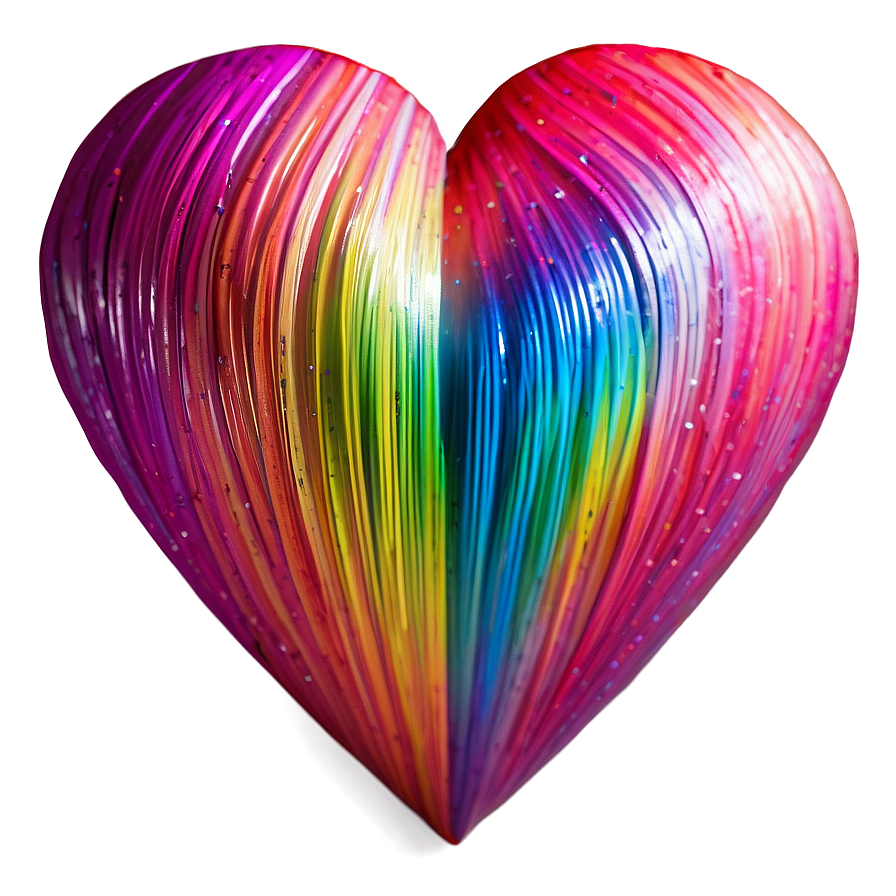 Rainbow Heart Sticker PNG 05252024 PNG with transparent background