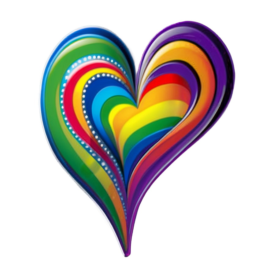 Rainbow Heart Sticker Png 17