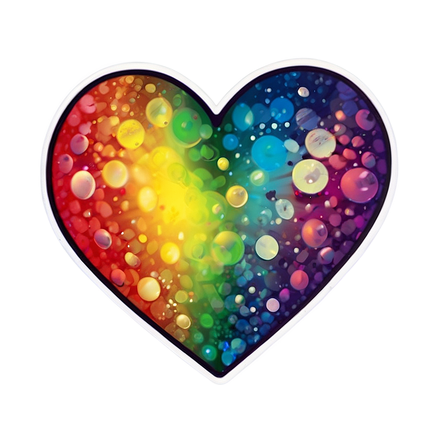 Rainbow Heart Sticker PNG nhu PNG with transparent background