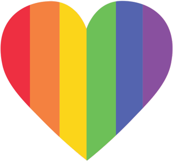 Rainbow Heart Symbol L G B T Q Representation PNG with transparent background