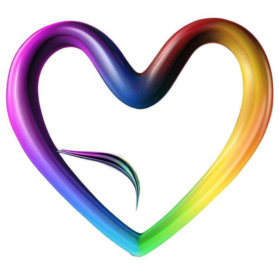 Rainbow Heart Symbol Png 06252024