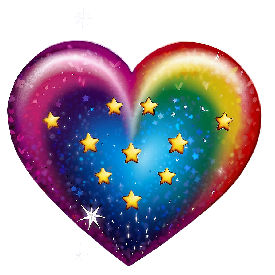 Rainbow Heart With Stars Png 68