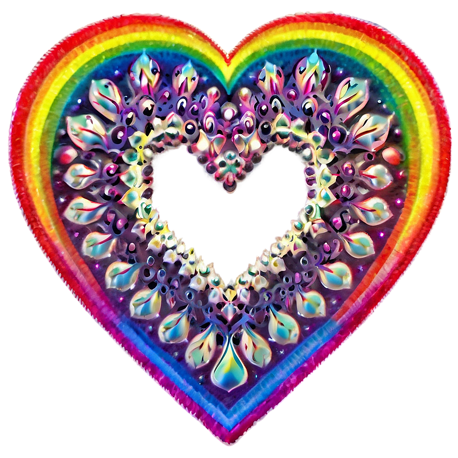 Rainbow Hippie Heart Png 06202024