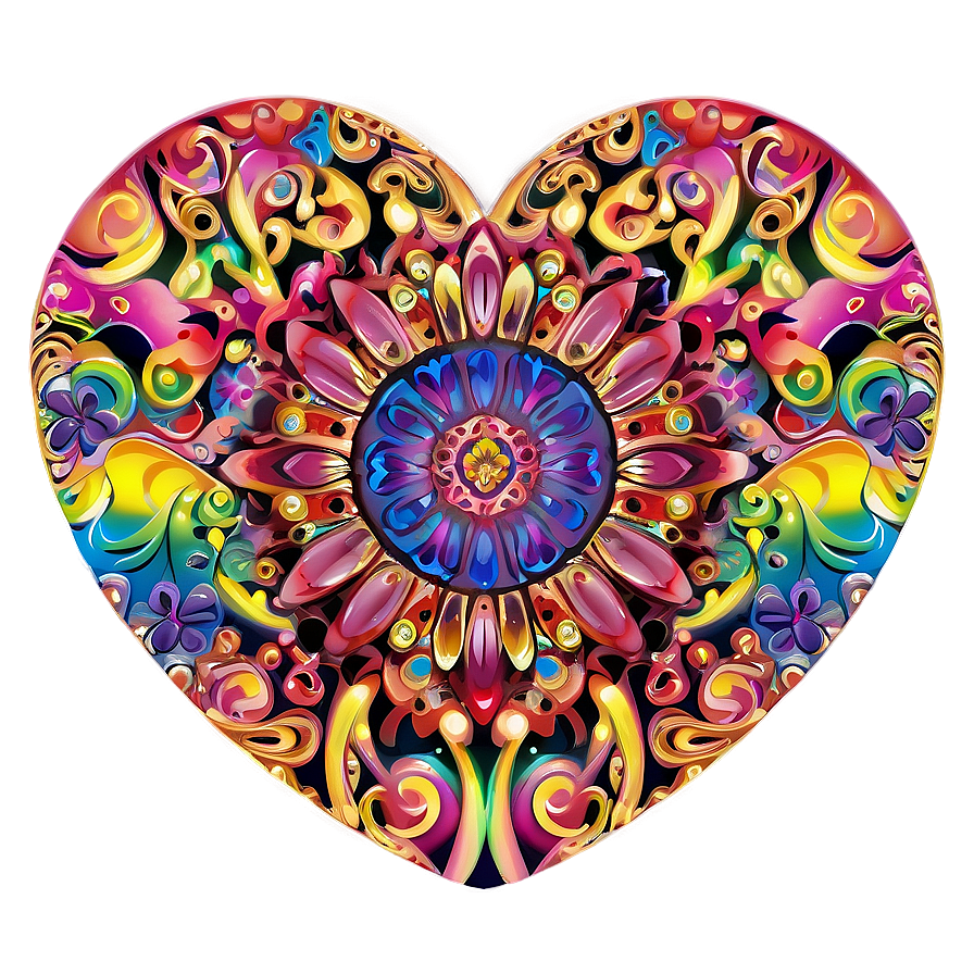 Rainbow Hippie Heart Png 55