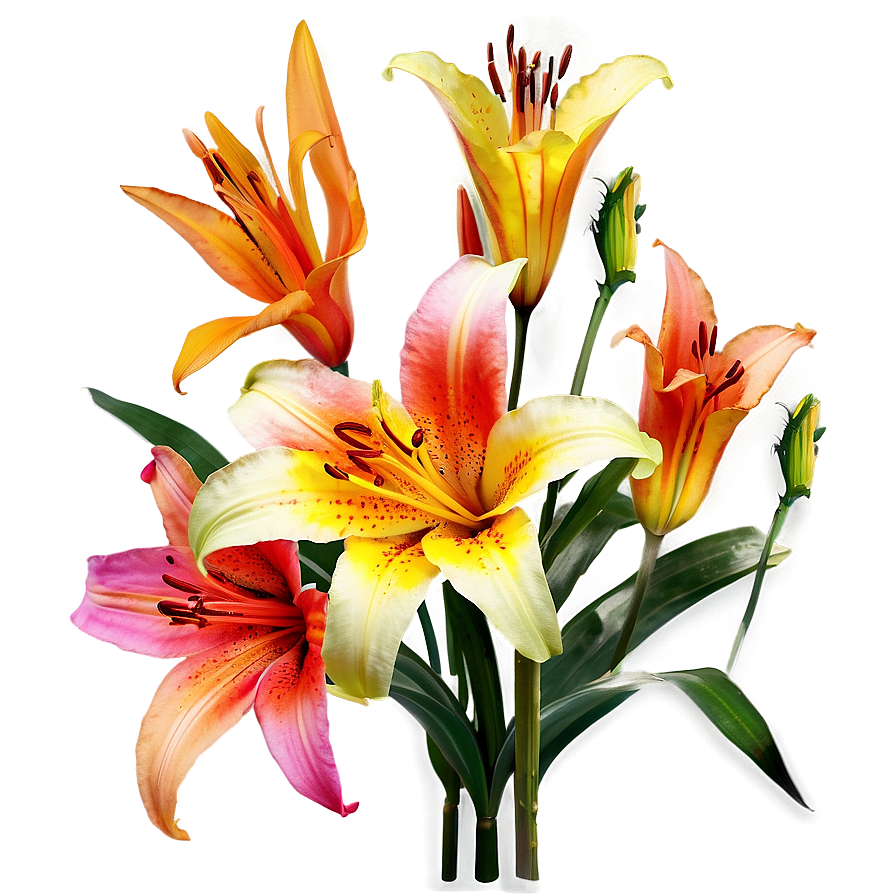 Rainbow Lilies Fantasy Png Bkh42