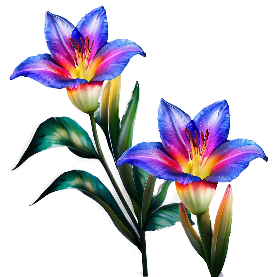 Rainbow Lilies Fantasy Png Lsb45