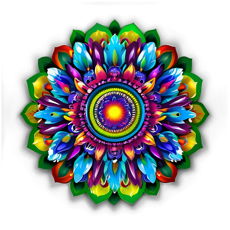 Rainbow Mandala Png 06112024