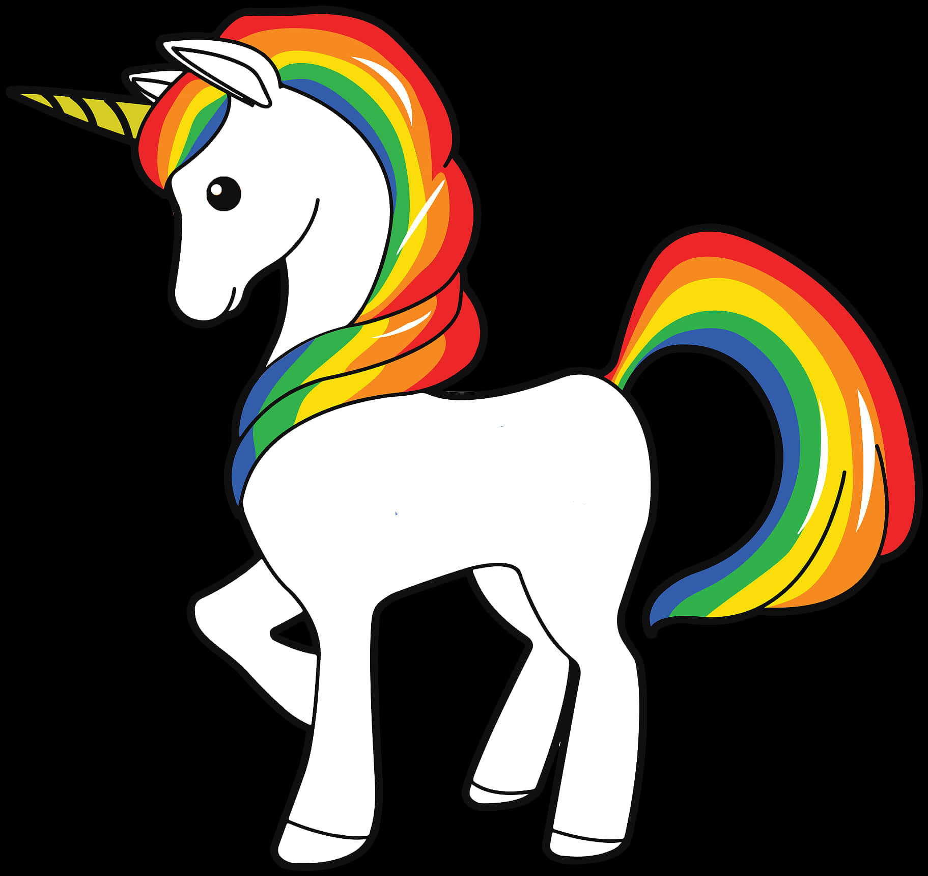 Rainbow Maned Unicorn Graphic