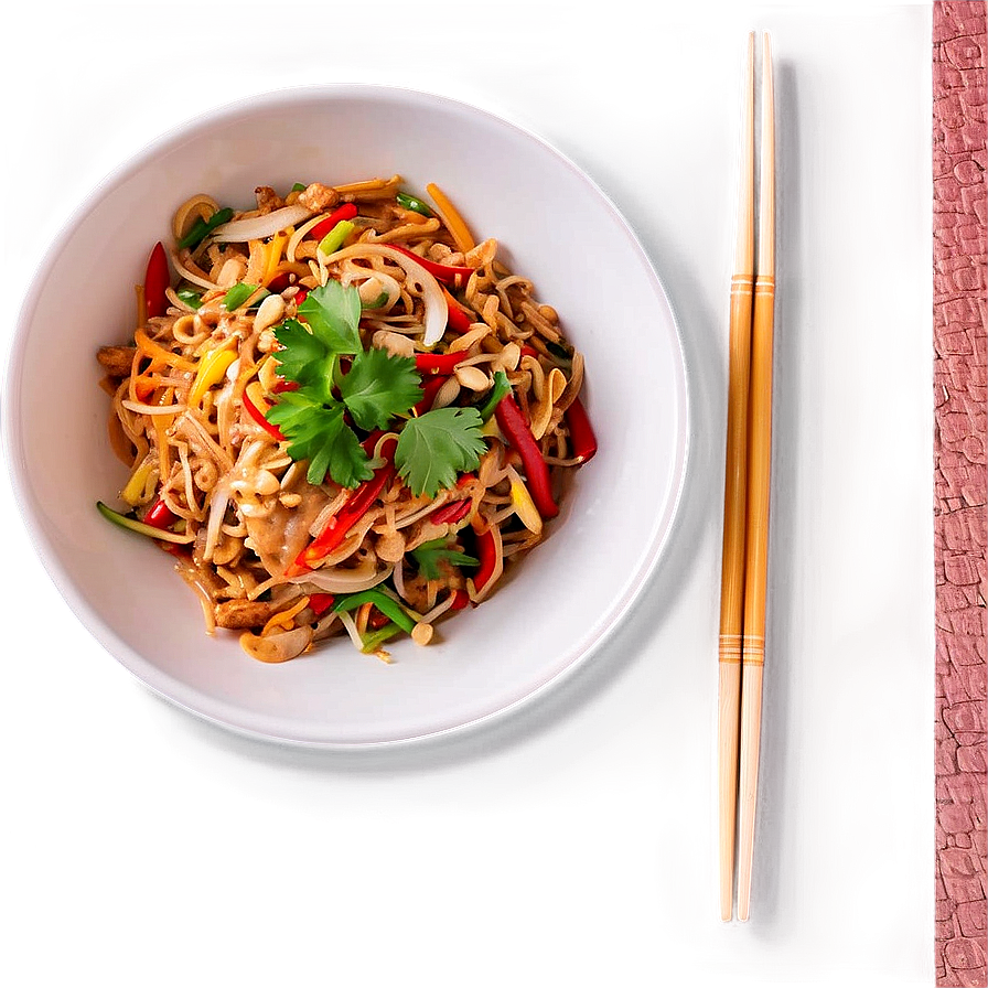 Rainbow Pad Thai With Peppers Png Vaa