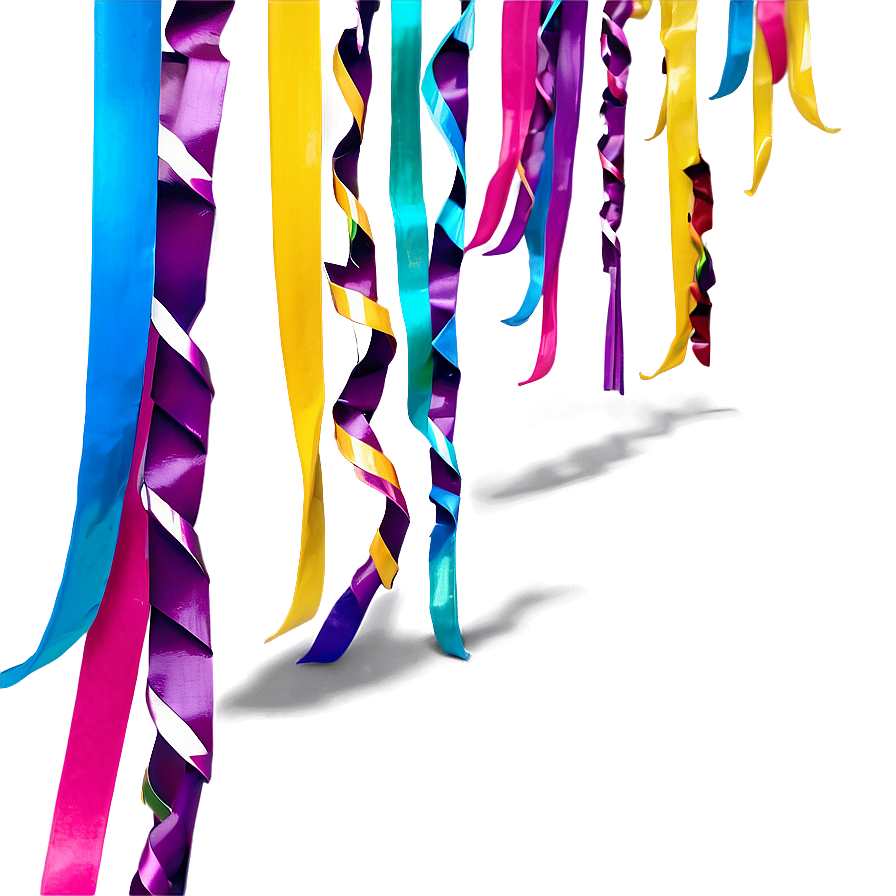 Rainbow Party Streamers Png 06282024