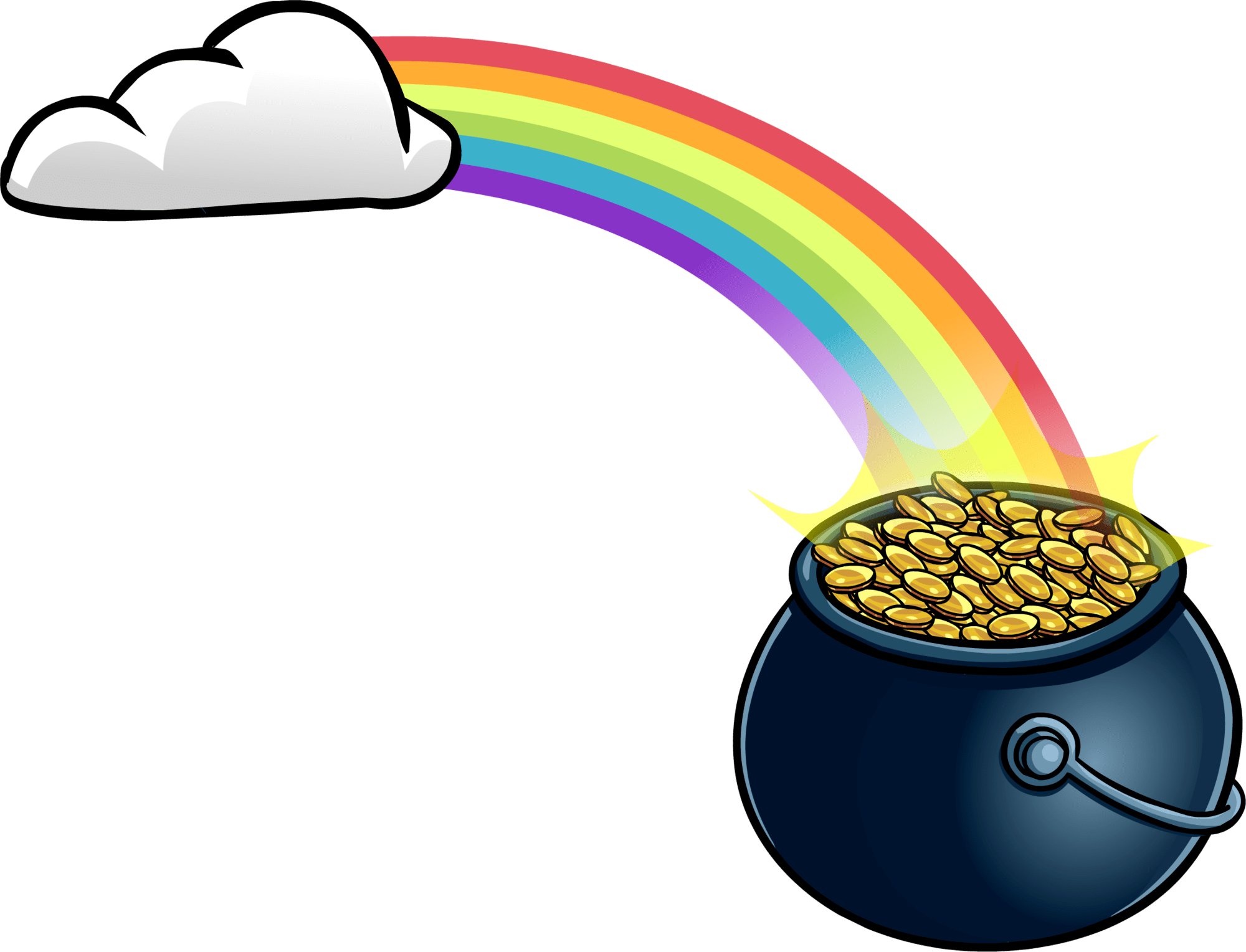 Rainbow With Pot - Olla De Oro Al Final Del Arcoiris, HD Png Download PNG with transparent background