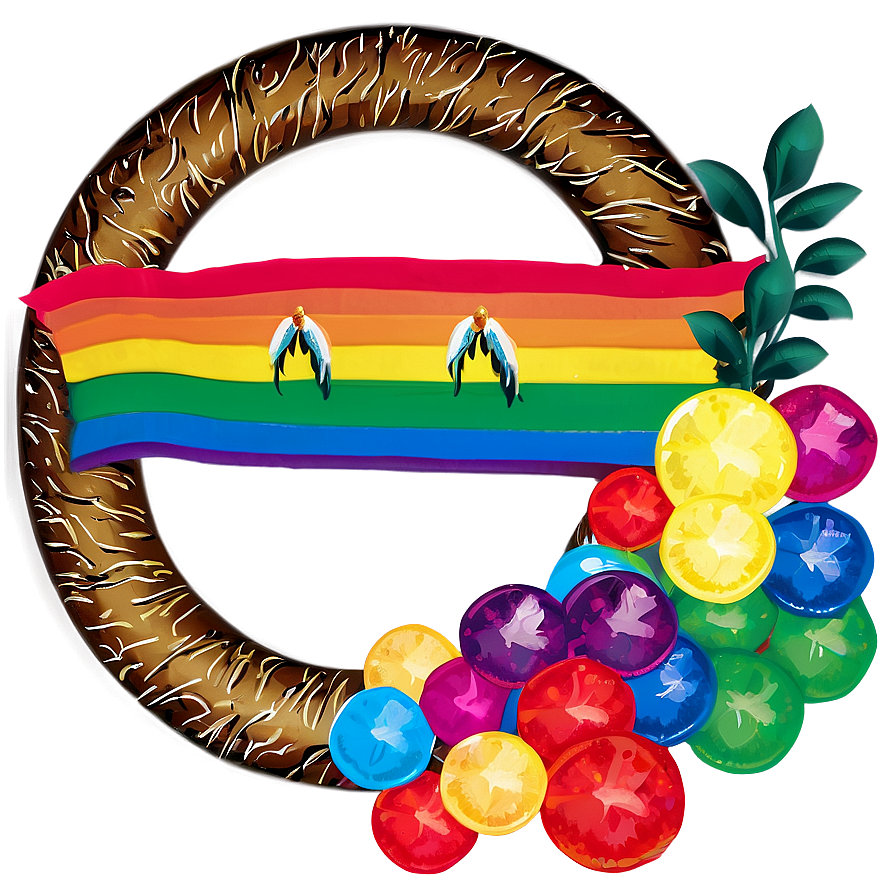 Rainbow Pride Wreath Png Ewv