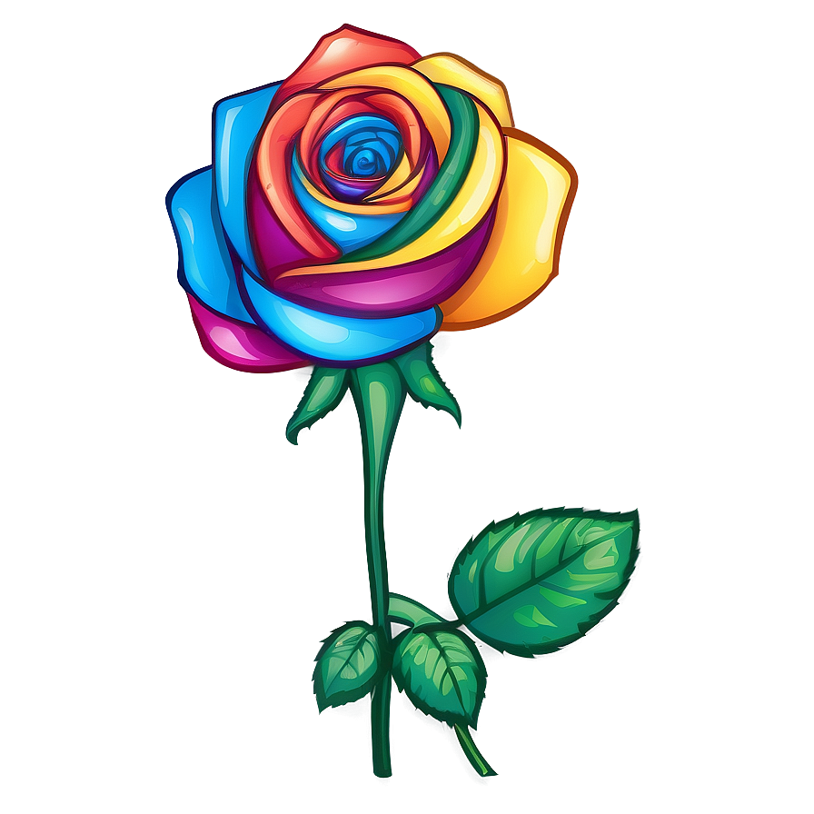 Rainbow Rose Clipart Png 55