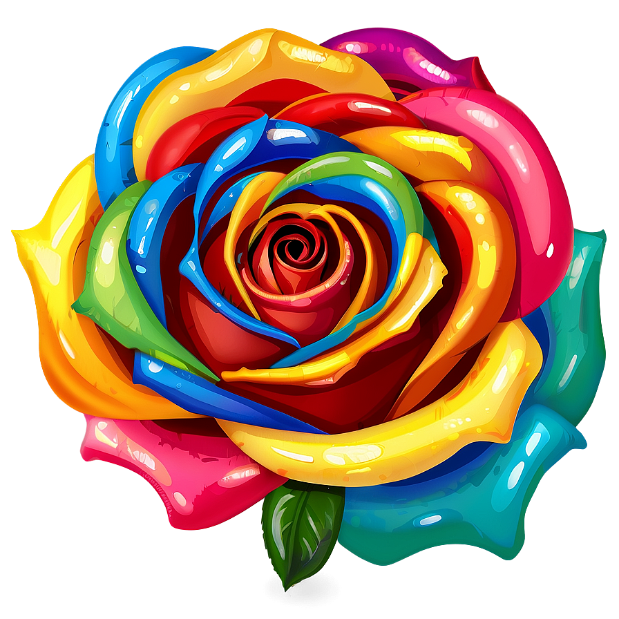 Rainbow Rose Clipart Png Jde56