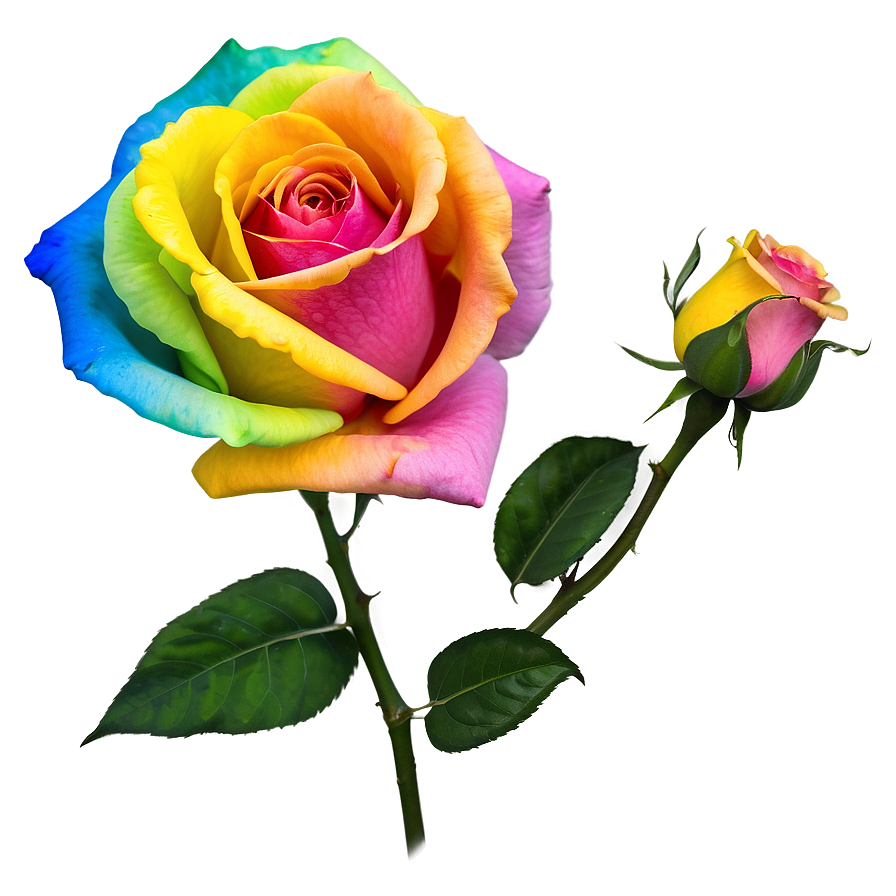 Rainbow Rose Flower Png 04292024