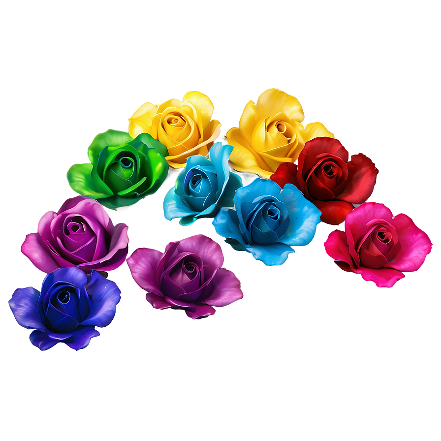 Rainbow Rose Petals Png 05252024