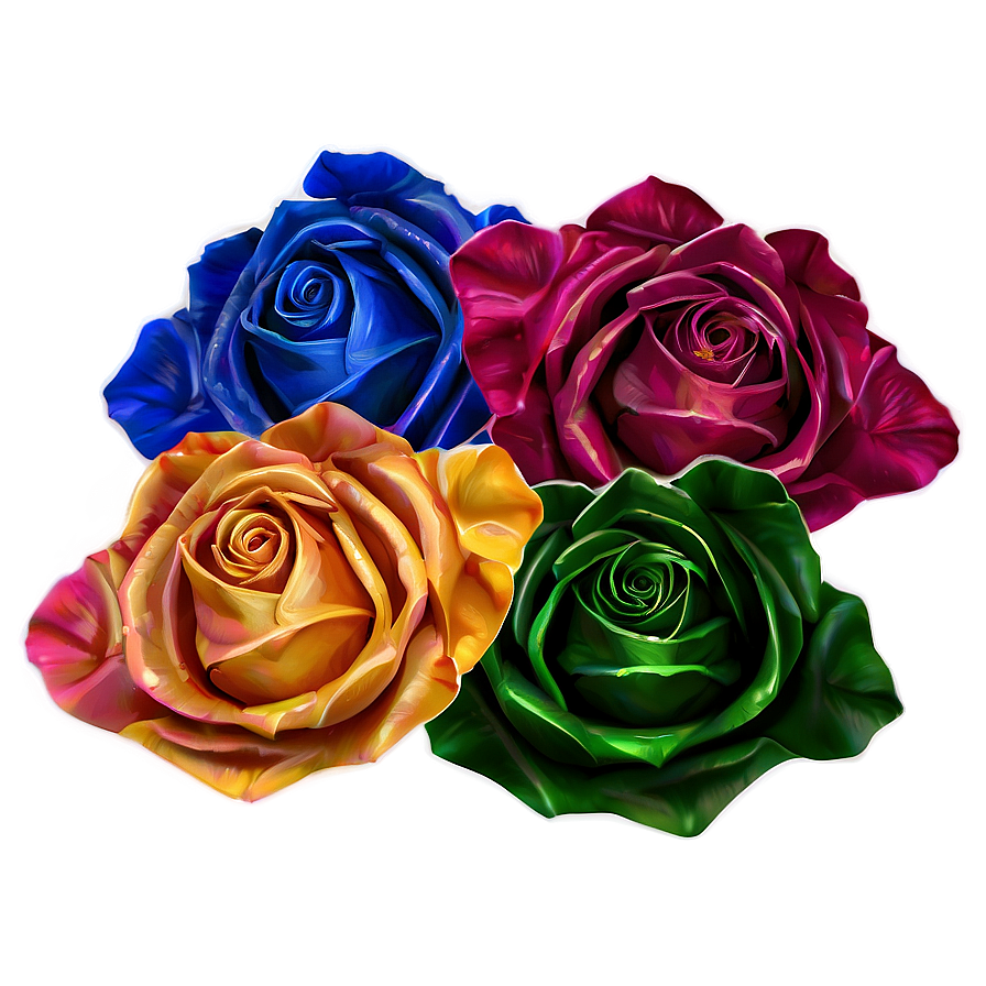 Rainbow Rose Petals Png Dpq52