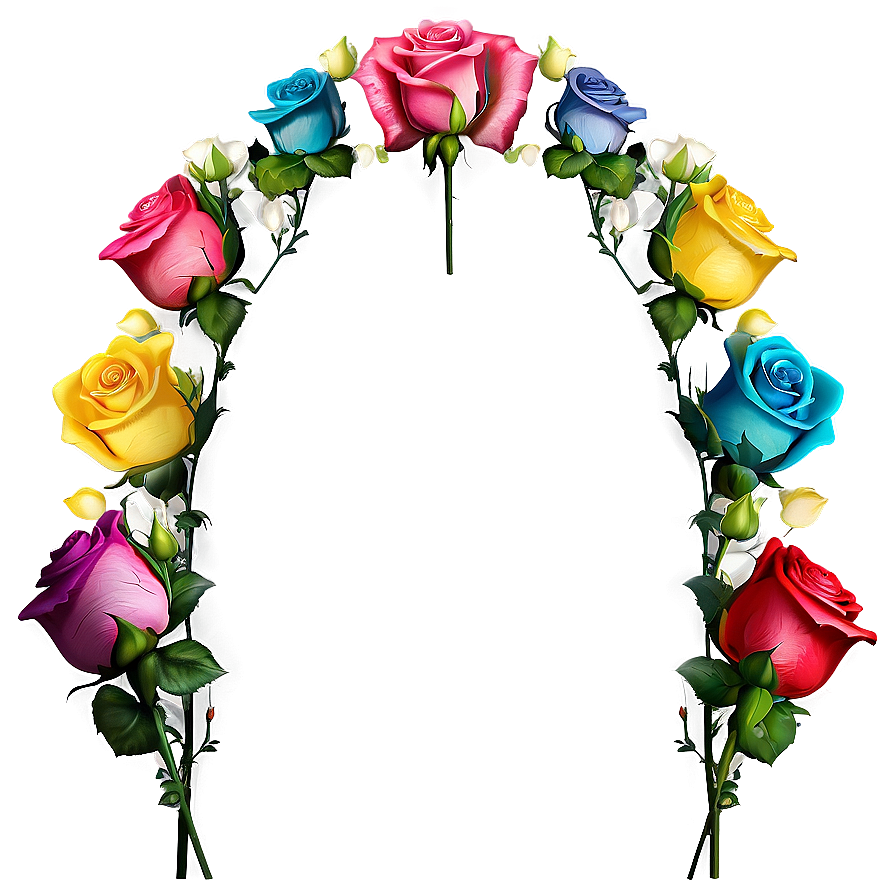 Rainbow Roses Celebration Png Klm