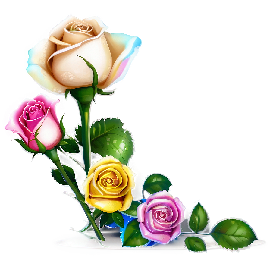 Rainbow Roses Celebration Png Wgw95