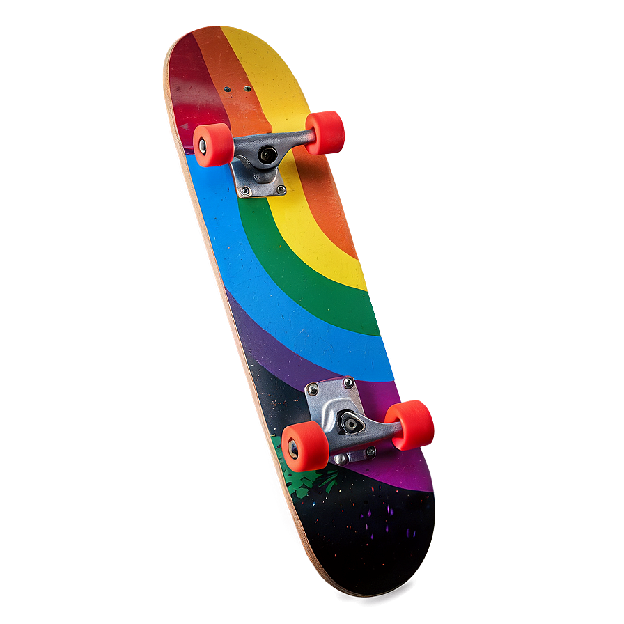 Rainbow Skateboard Deck Scene Png 06282024