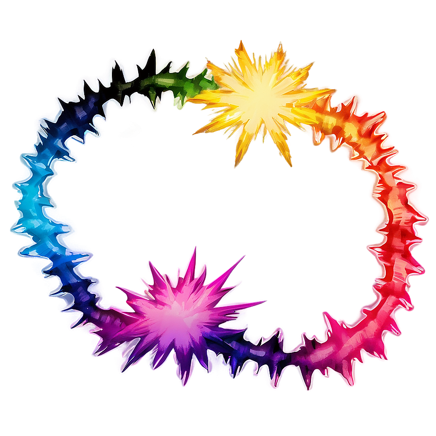 Rainbow Starburst Design Png 18