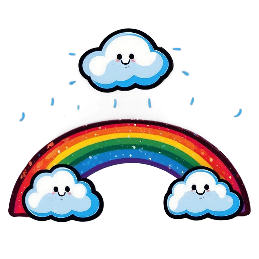 Rainbow With Clouds Baby Room Decor Png Gms