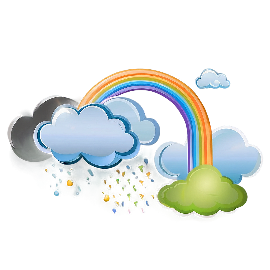 Rainbow With Clouds Daytime Scene Png 10