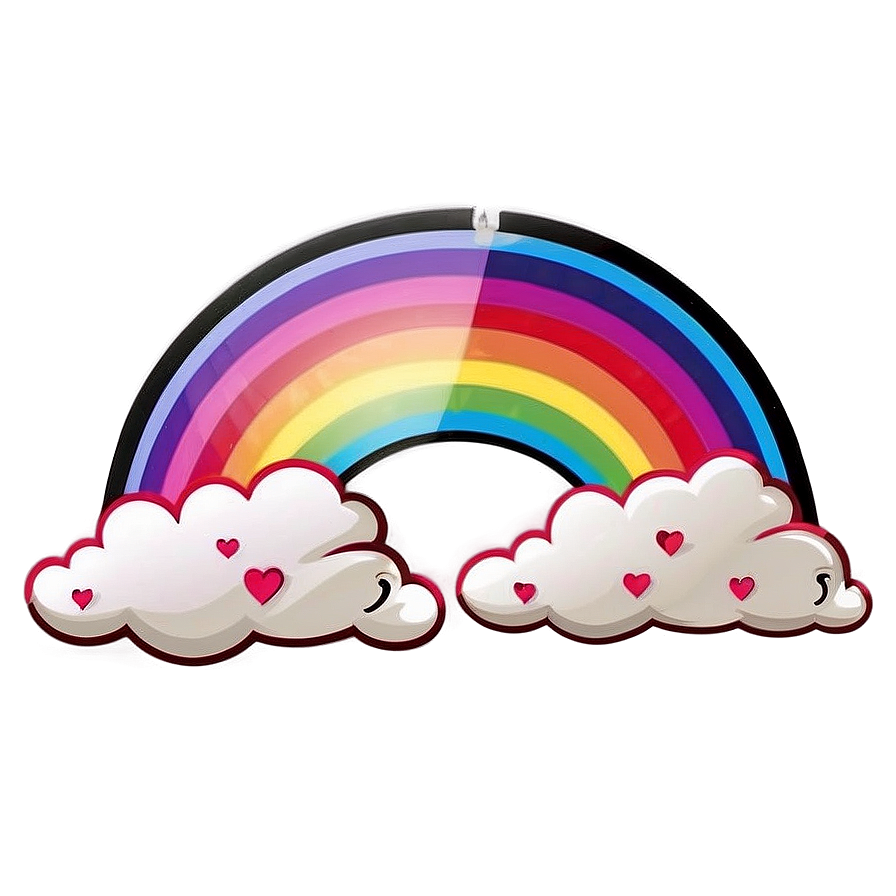 Rainbow With Clouds Design Png Adk