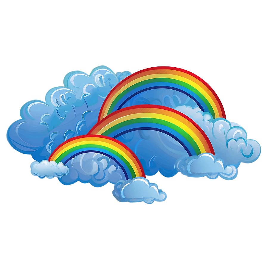 Rainbow With Clouds Digital Art Png 06282024