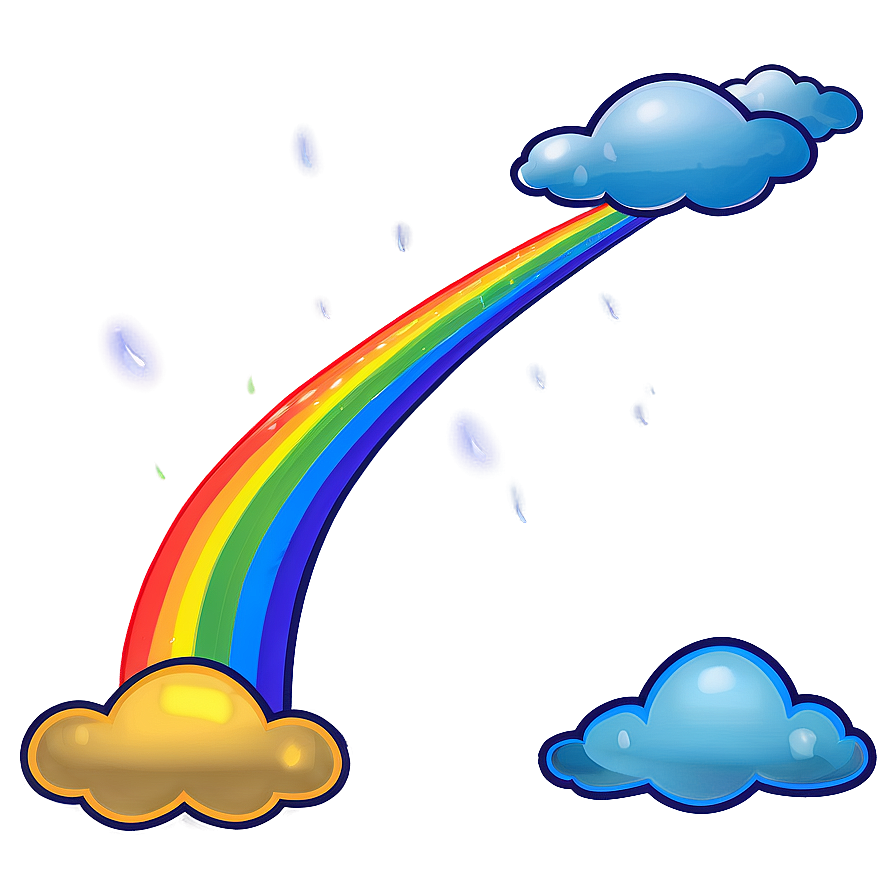 Rainbow With Clouds Drawing Png Hjx