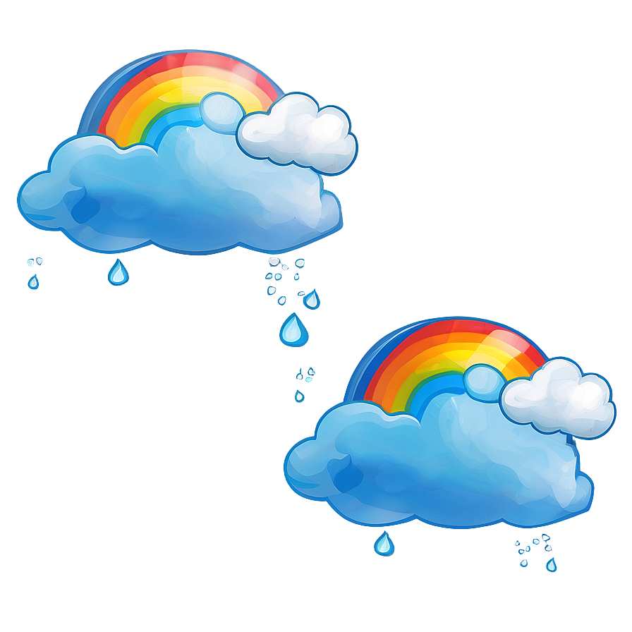 Rainbow With Clouds For Nursery Png Wry47